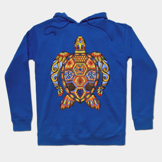 Colorful Sea Turtle Art Hoodie by AlondraHanley